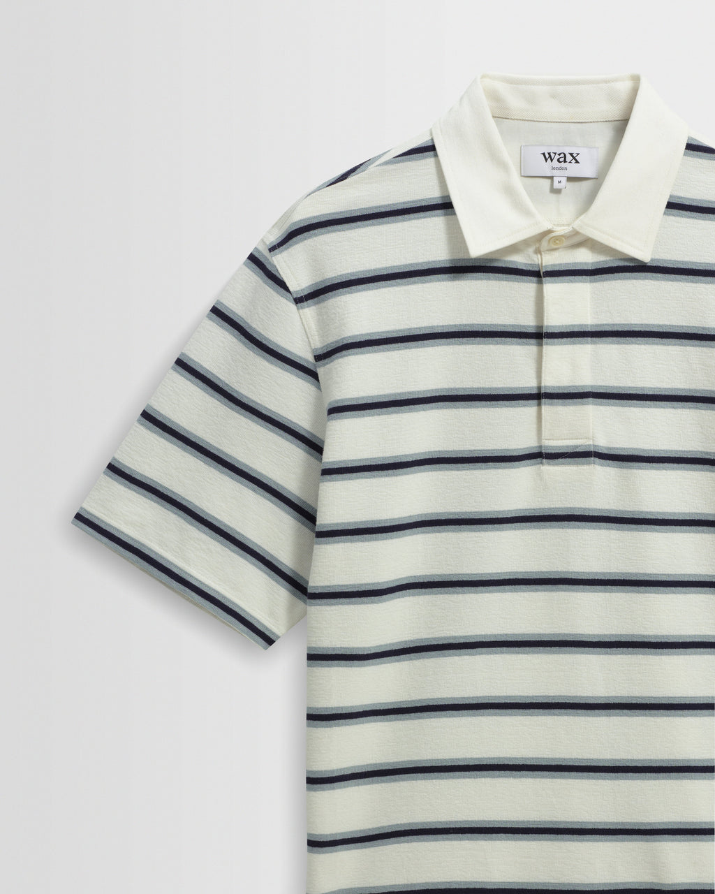 Redman - Ecru Textured Stripe Organic Cotton Polo Shirt