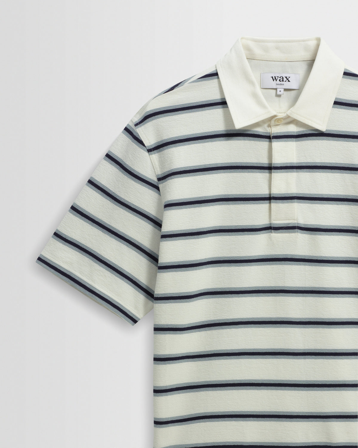 Redman - Ecru Textured Stripe Organic Cotton Polo Shirt