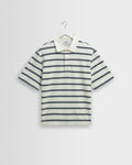 Redman - Ecru Textured Stripe Organic Cotton Polo Shirt