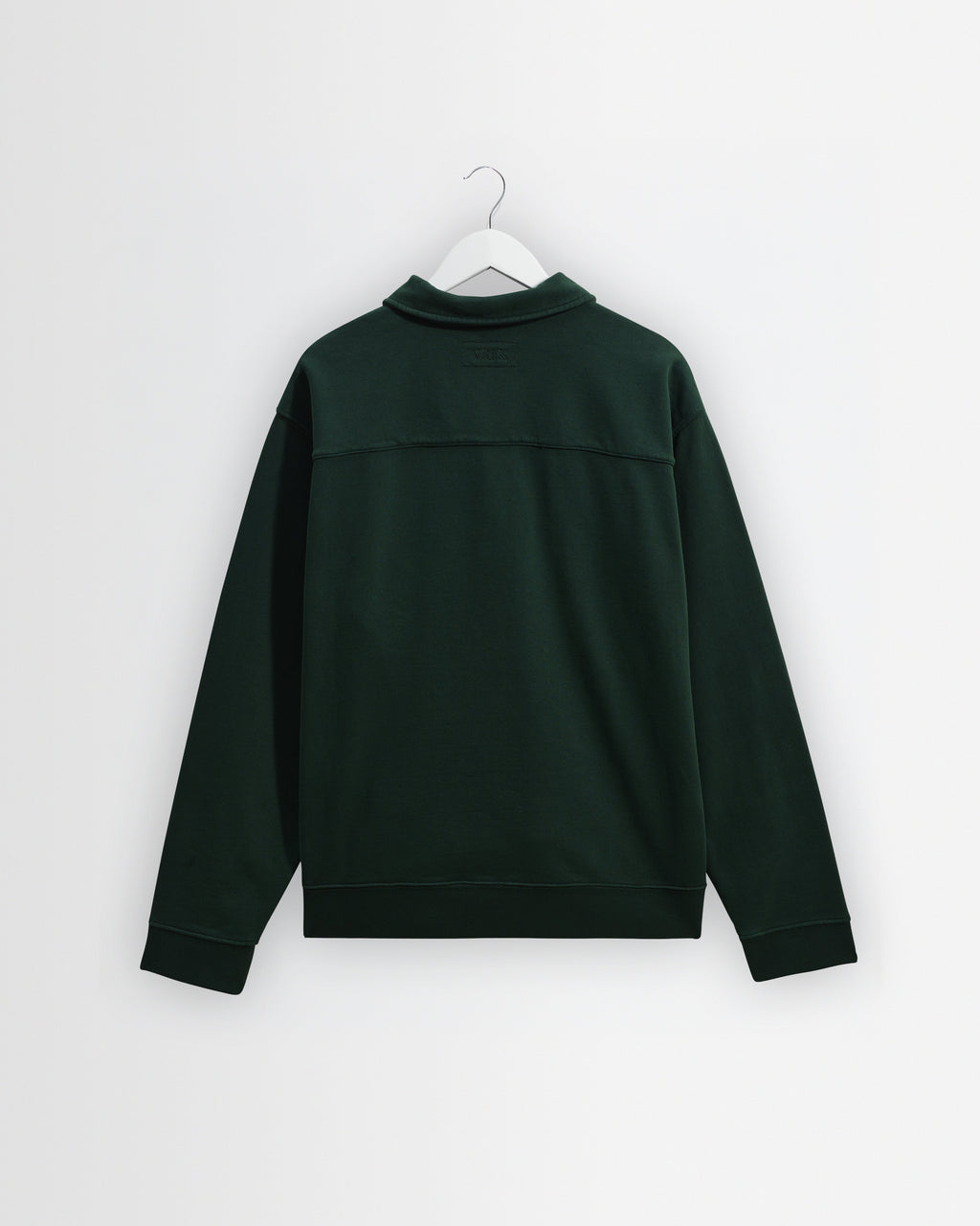 Reeve - Washed Green Loopback Organic Cotton Collared Sweatshirt