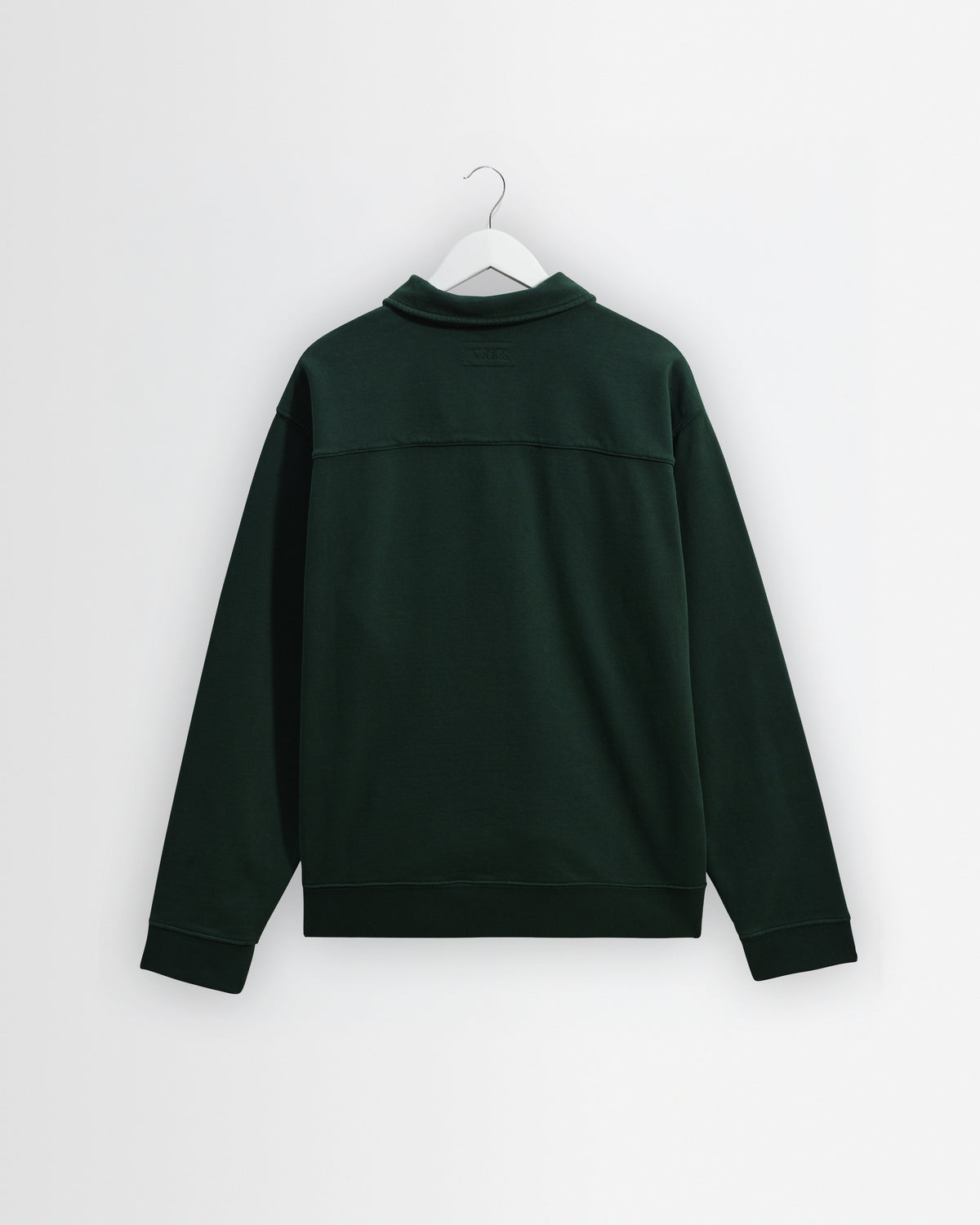 Reeve - Washed Green Loopback Organic Cotton Collared Sweatshirt