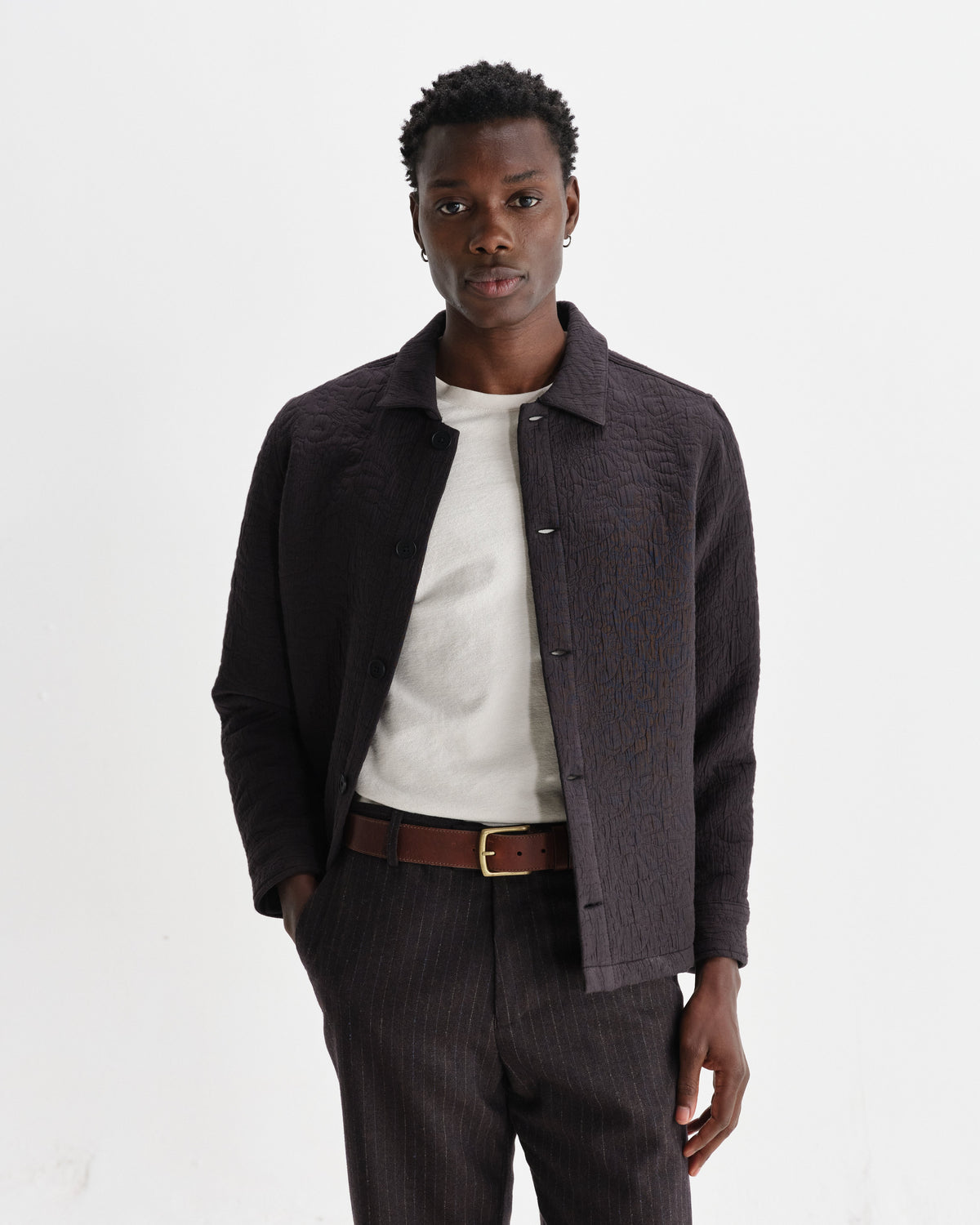 Rockley - Black Floral Quilted Cotton Overshirt