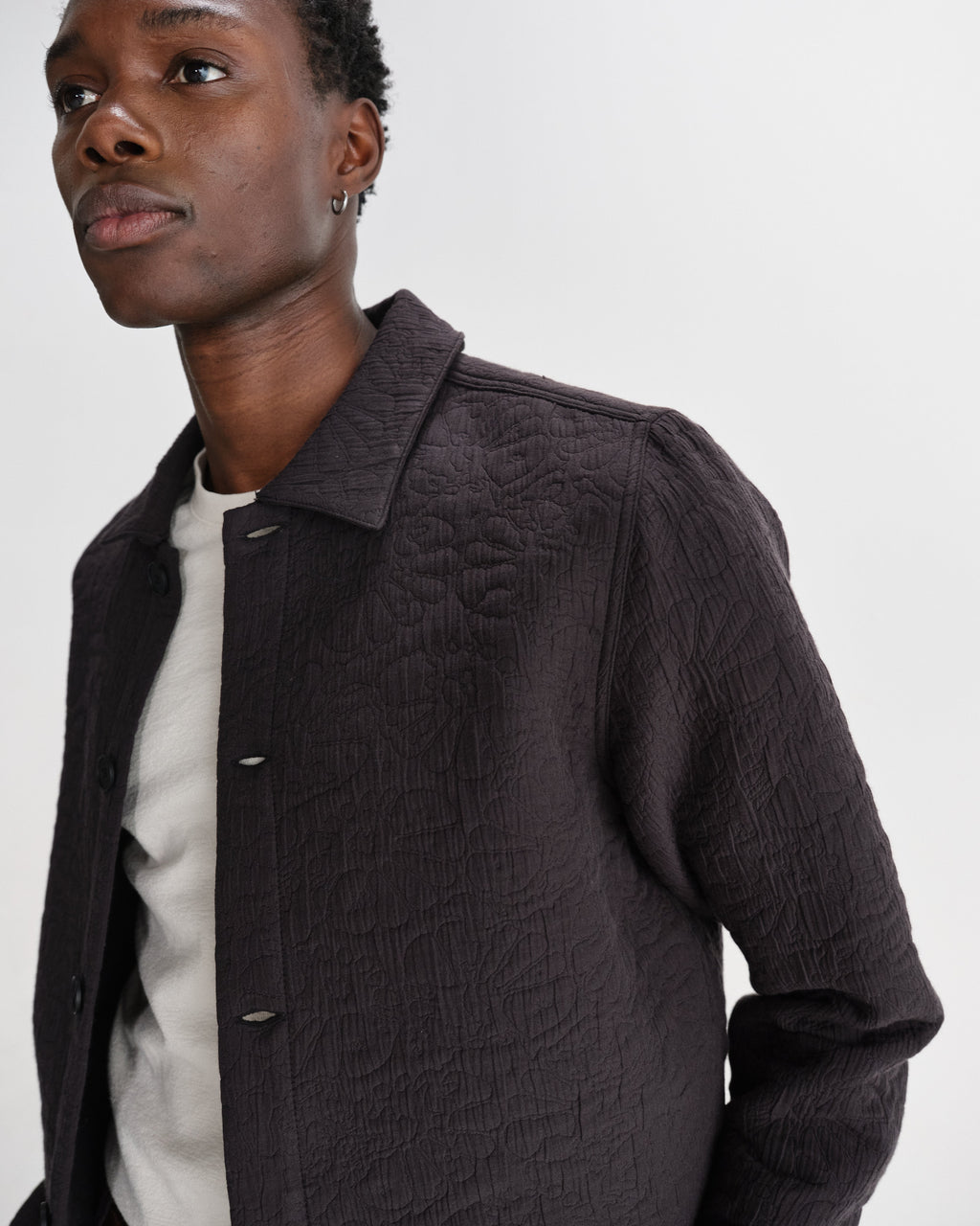 Rockley - Black Floral Quilted Cotton Overshirt