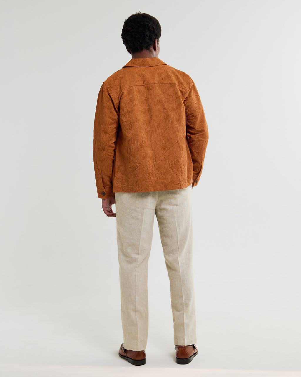 Rockley - Rust Honeycomb Jacquard Overshirt