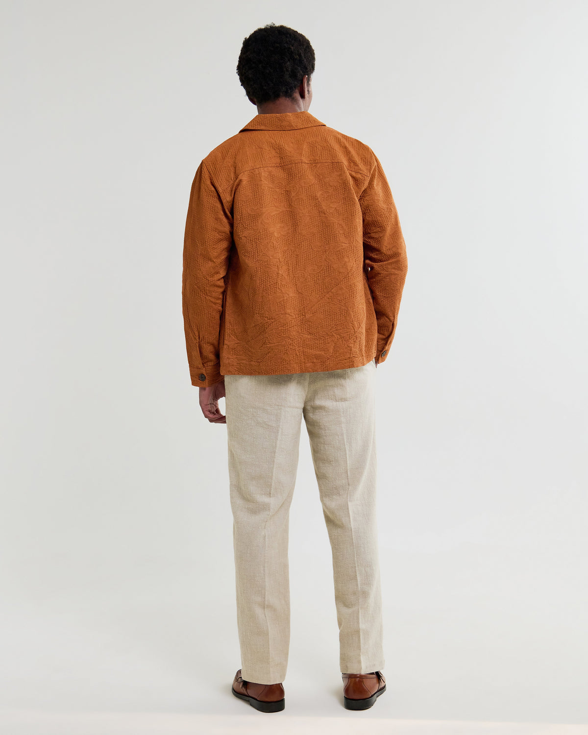 Rockley - Rust Honeycomb Jacquard Overshirt