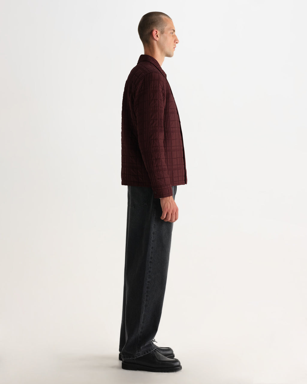 Romer - Dark Burgundy Quilted Check Overshirt