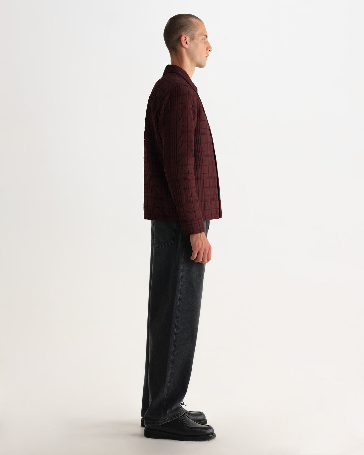 Romer - Dark Burgundy Quilted Check Overshirt
