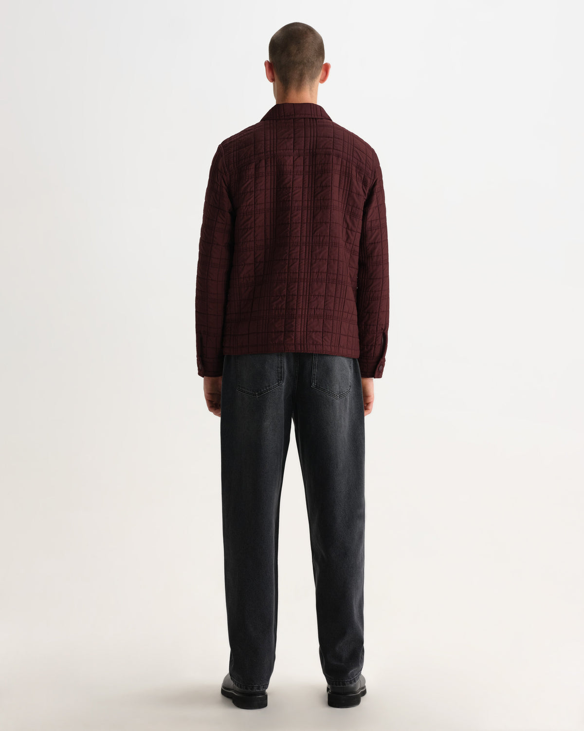 Romer - Dark Burgundy Quilted Check Overshirt