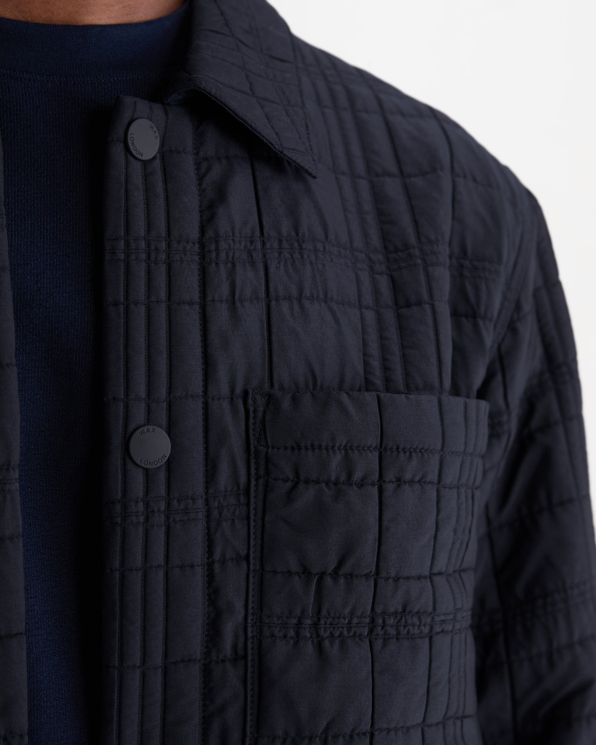 Romer - Navy Quilted Check Overshirt