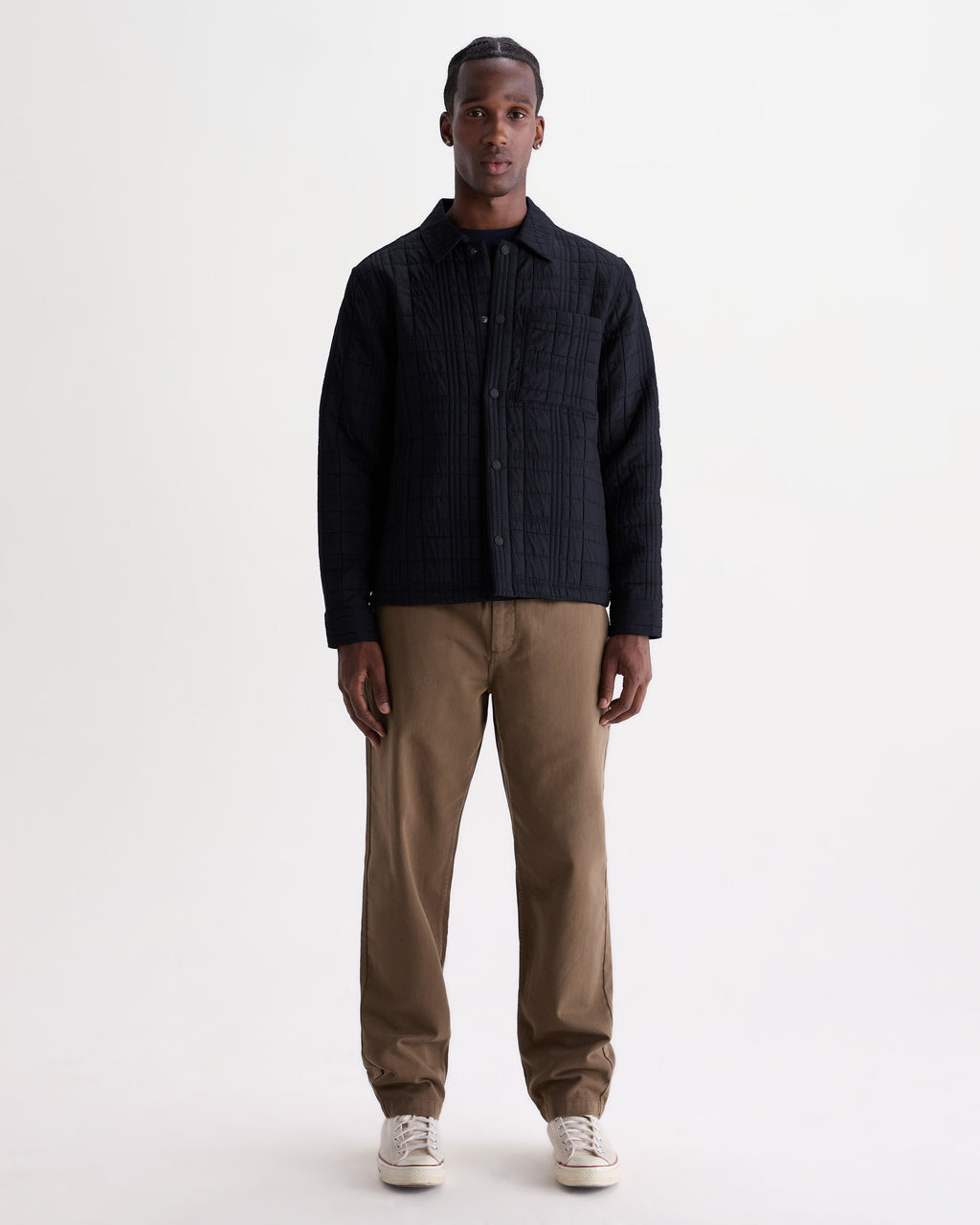 Romer - Navy Quilted Check Overshirt