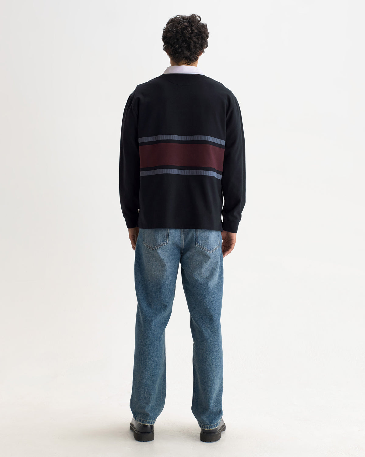 Rowhill - Navy And Purple Stripe Loopback Rugby Shirt