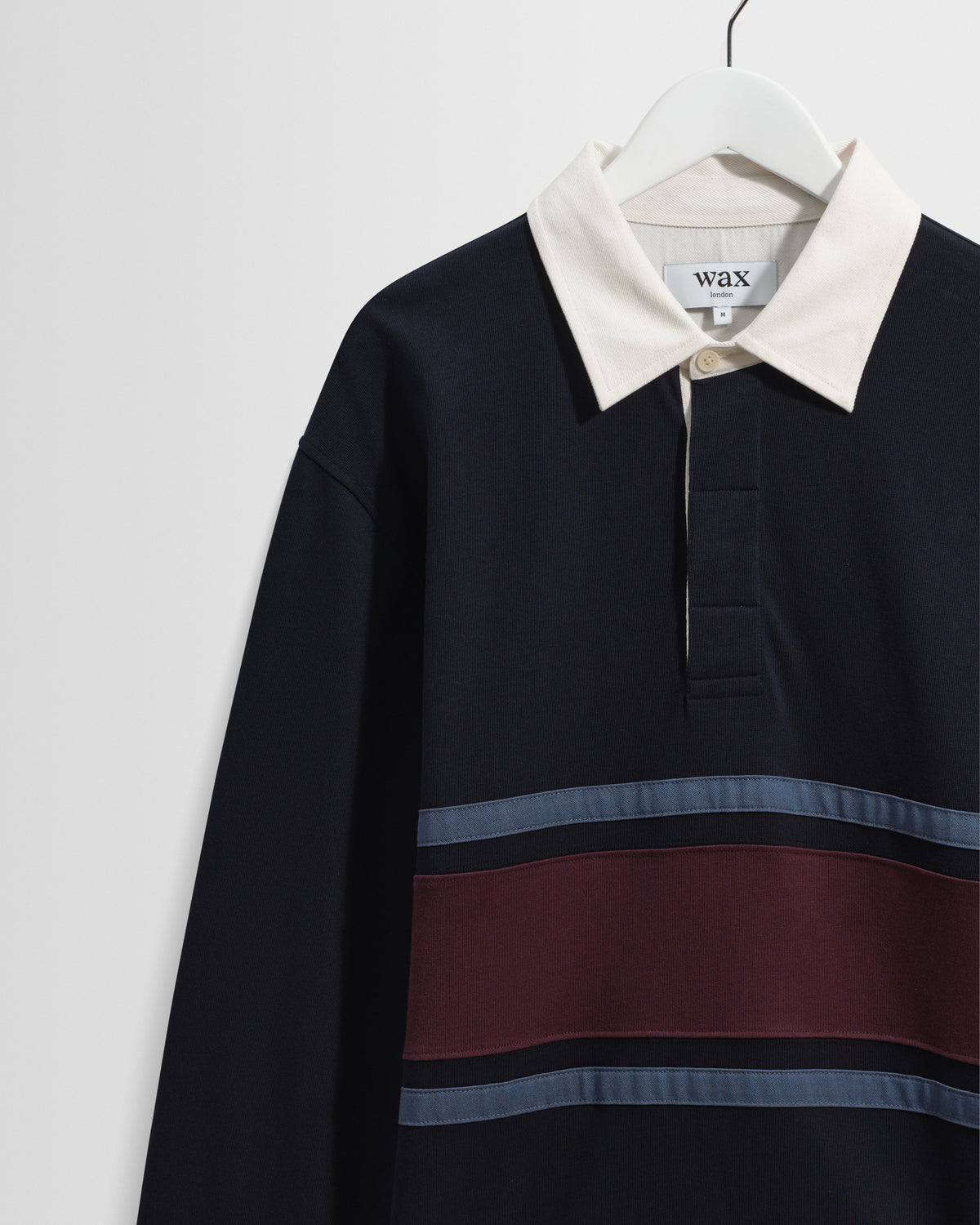 Rowhill - Navy And Purple Stripe Loopback Rugby Shirt