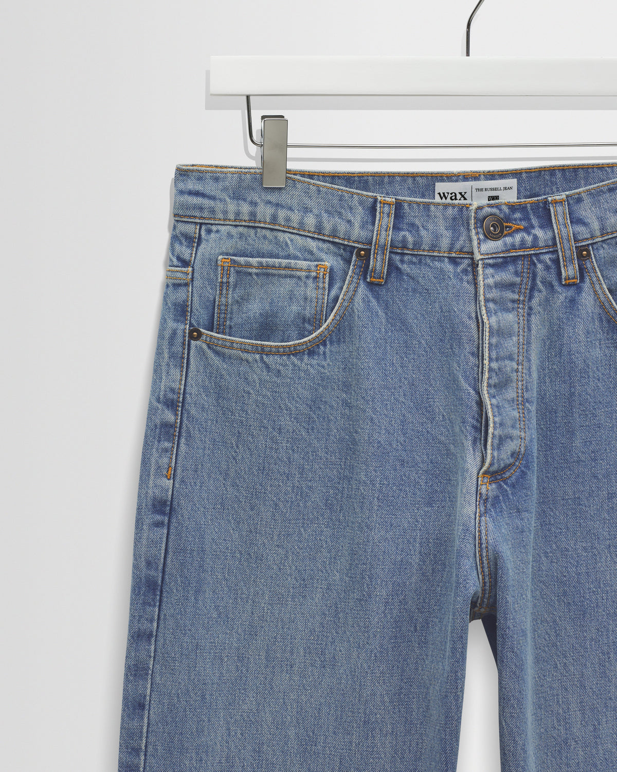 Russell - Blue Wash Selvedge Straight Fit Denim Jeans