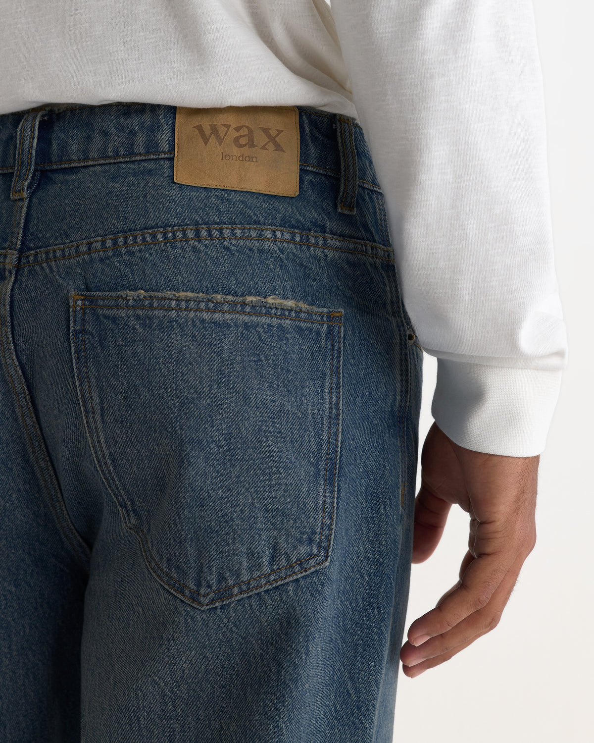 Russell - Mid Blue Faded Vintage Straight Fit Denim Jeans