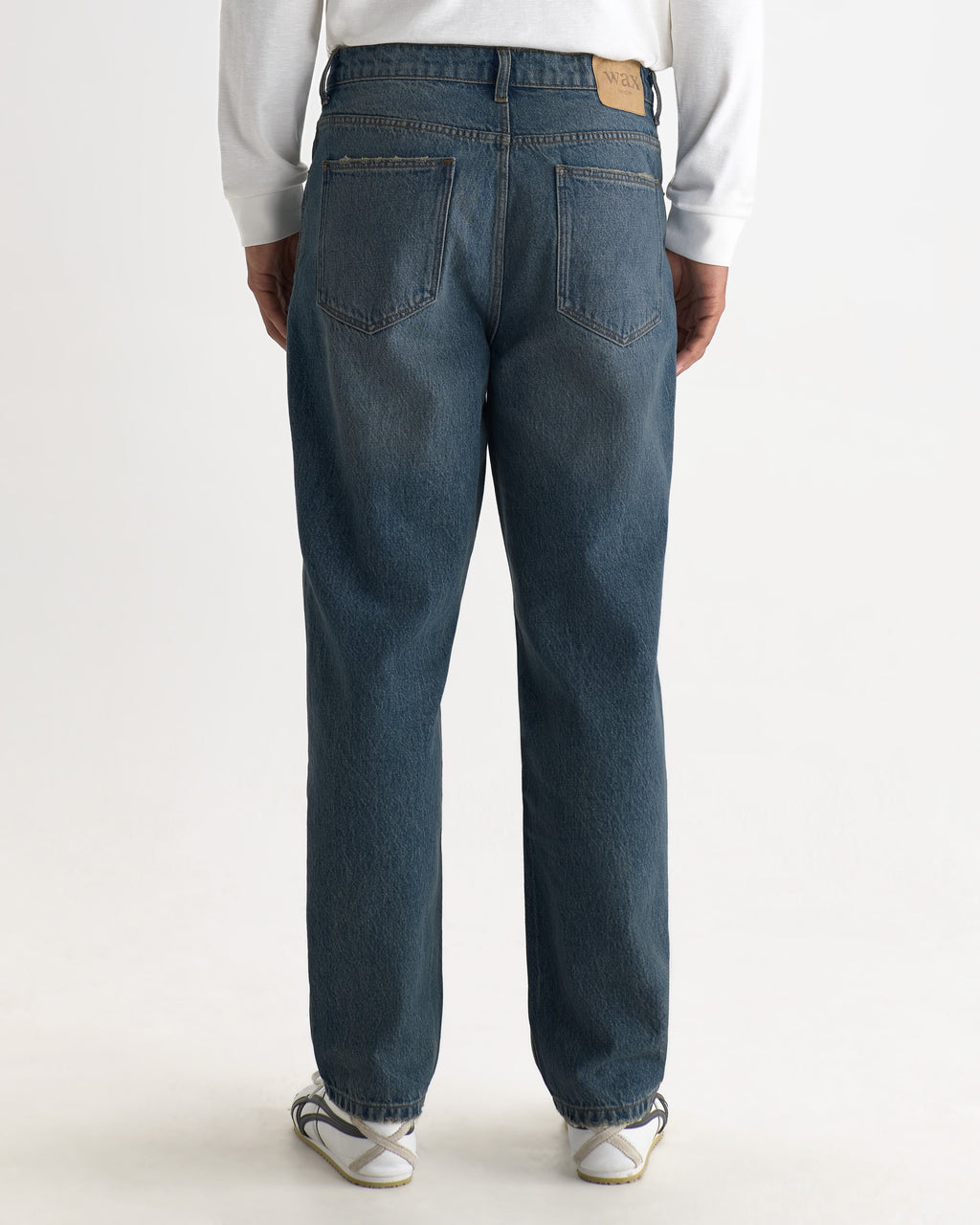 Russell - Mid Blue Faded Vintage Straight Fit Denim Jeans