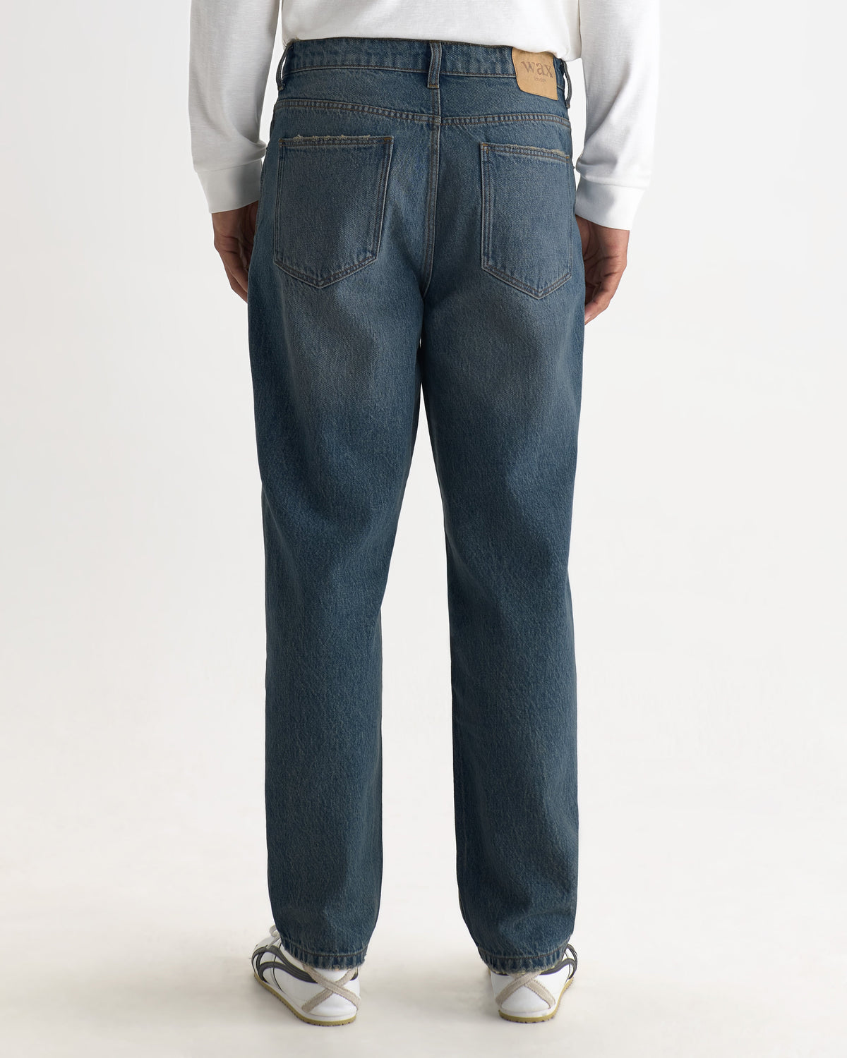 Russell - Mid Blue Faded Vintage Straight Fit Denim Jeans