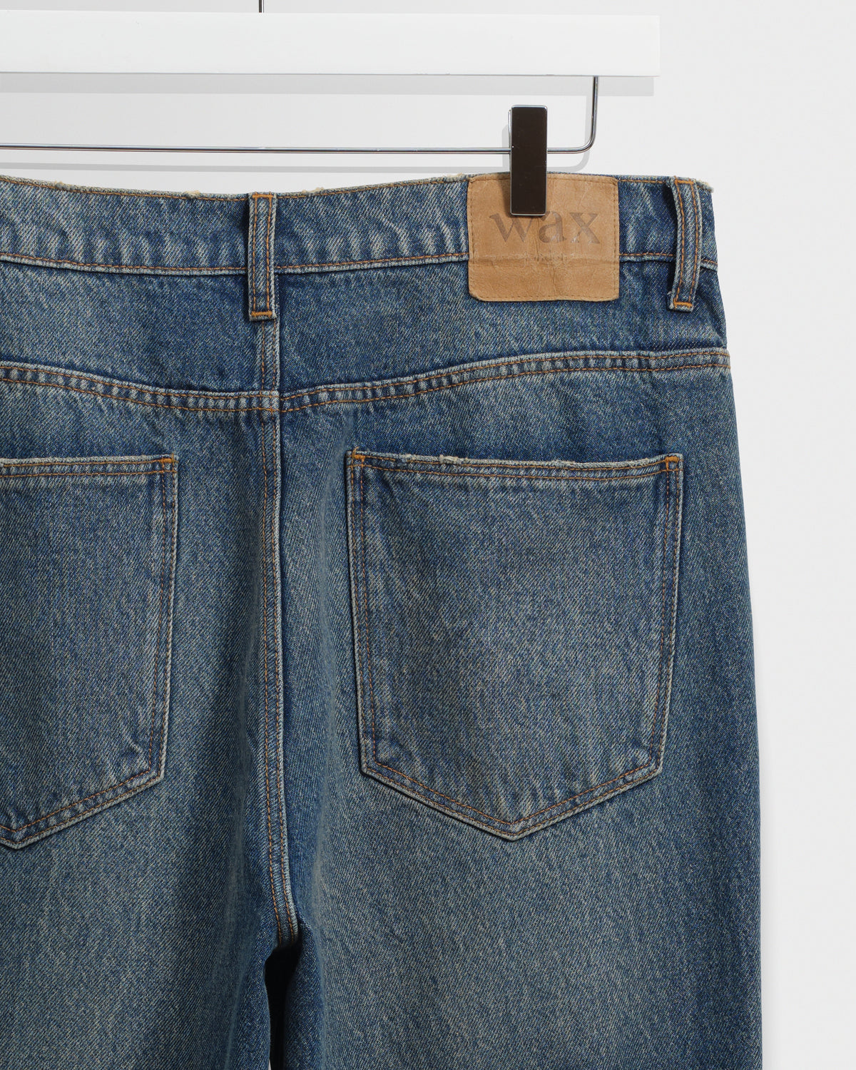 Russell - Mid Blue Faded Vintage Straight Fit Denim Jeans