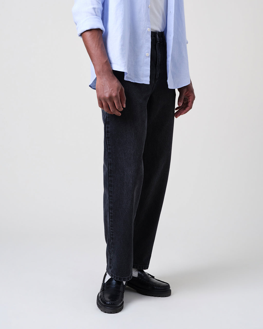 Russell - Washed Black Straight Fit Denim Jeans