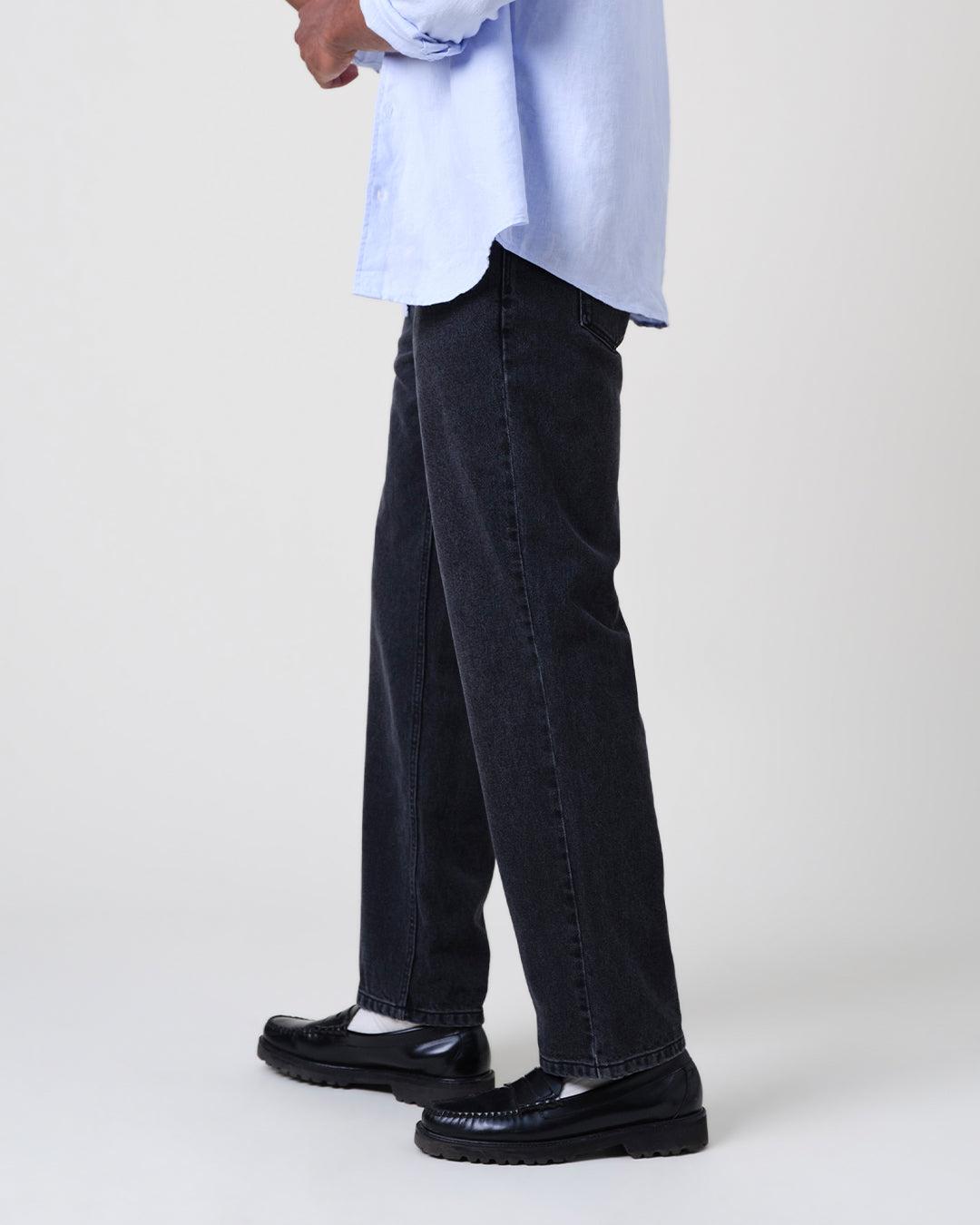 Russell - Washed Black Straight Fit Denim Jeans