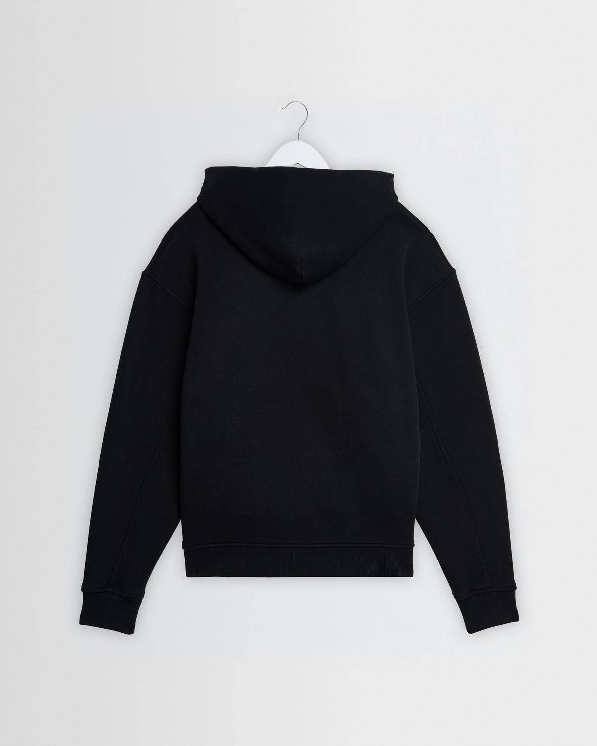 Rydal - Black Brushed Loopback Cotton Hoodie