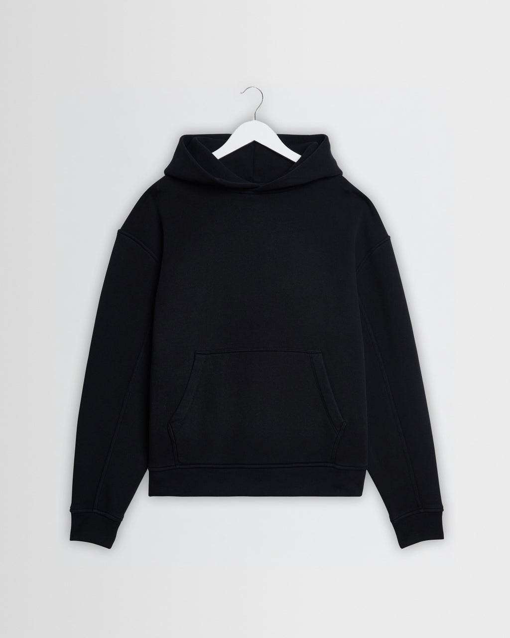 Rydal - Black Brushed Loopback Cotton Hoodie