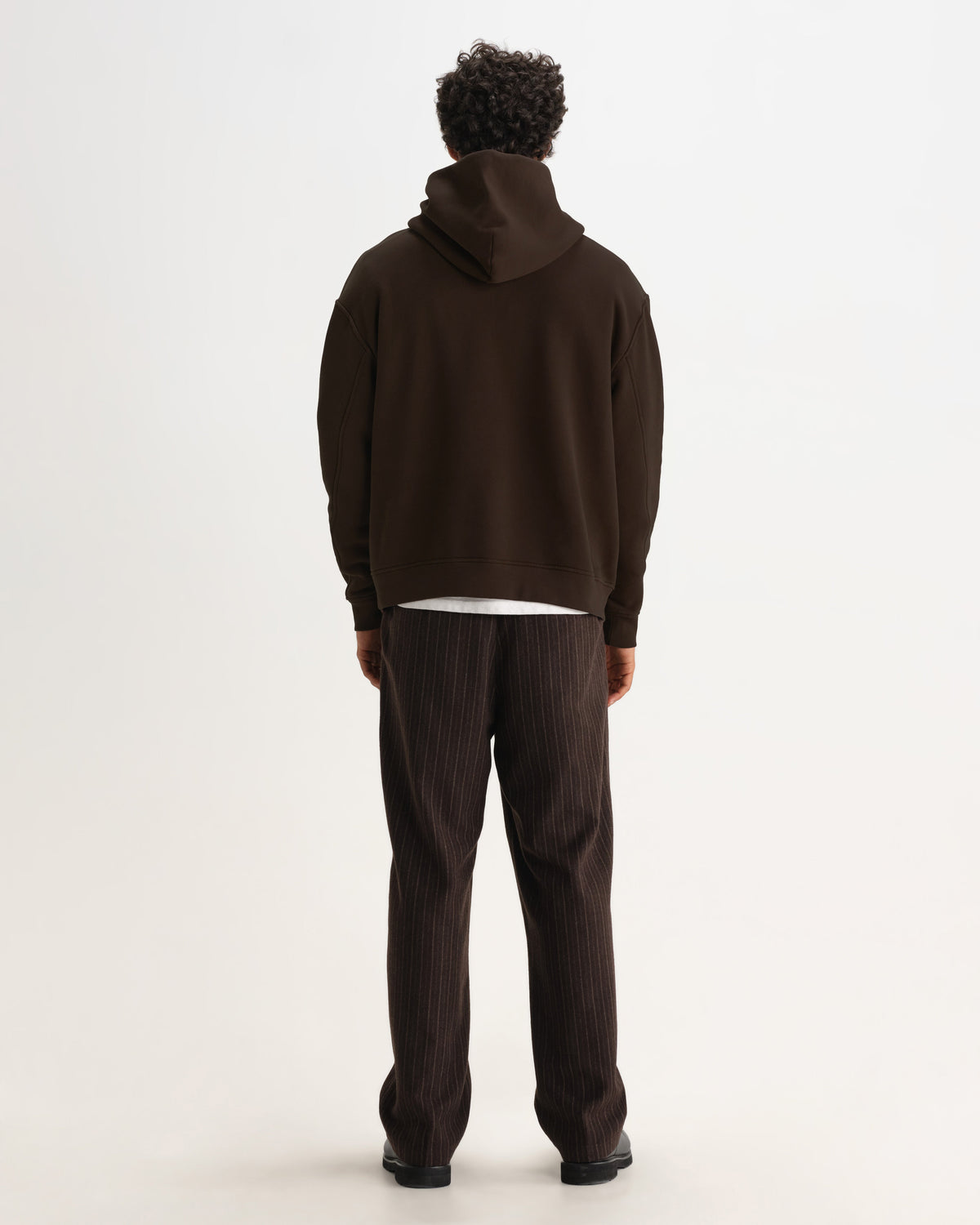 Rydal - Dark Brown Brushed Loopback Cotton Hoodie