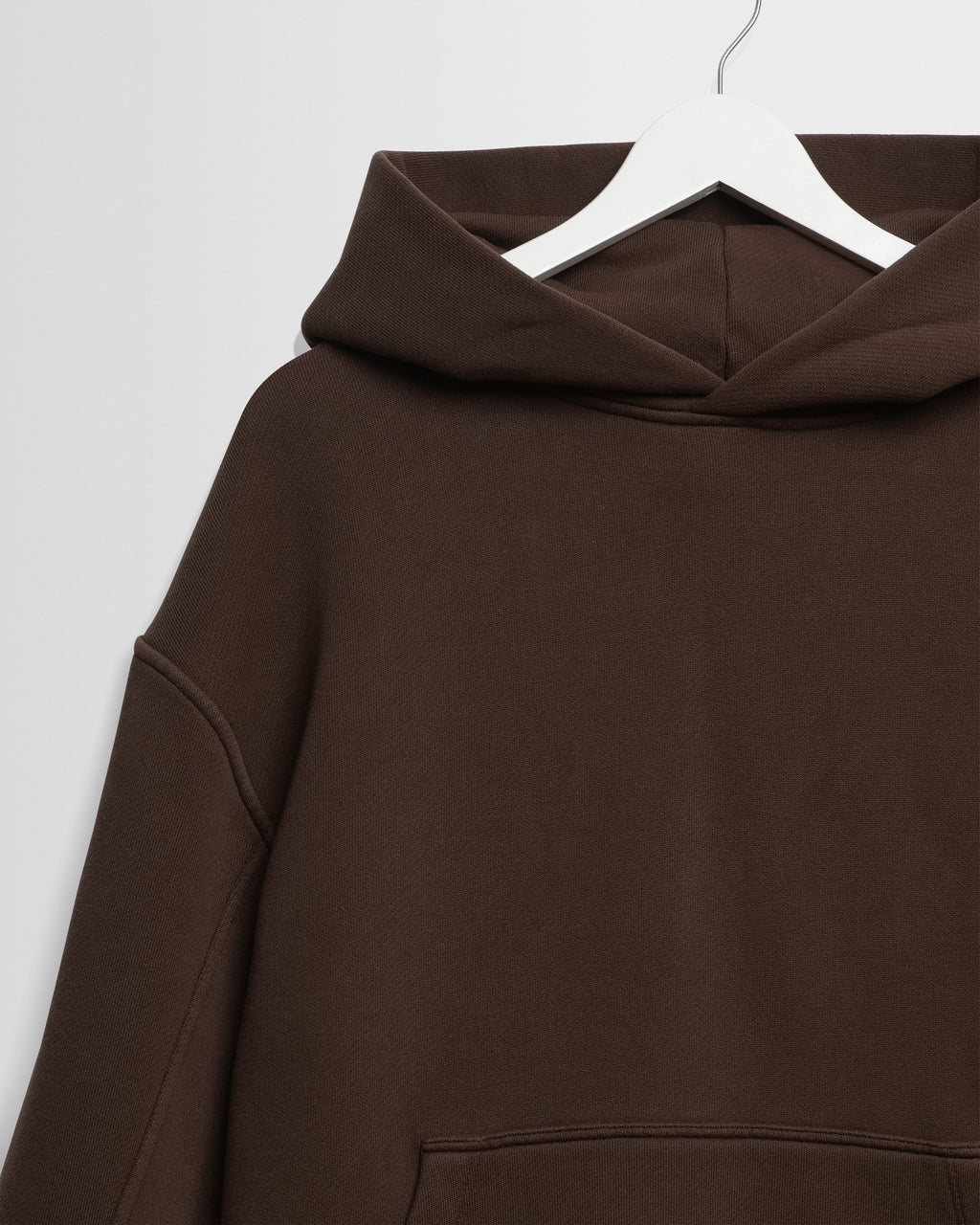 Rydal - Dark Brown Brushed Loopback Cotton Hoodie