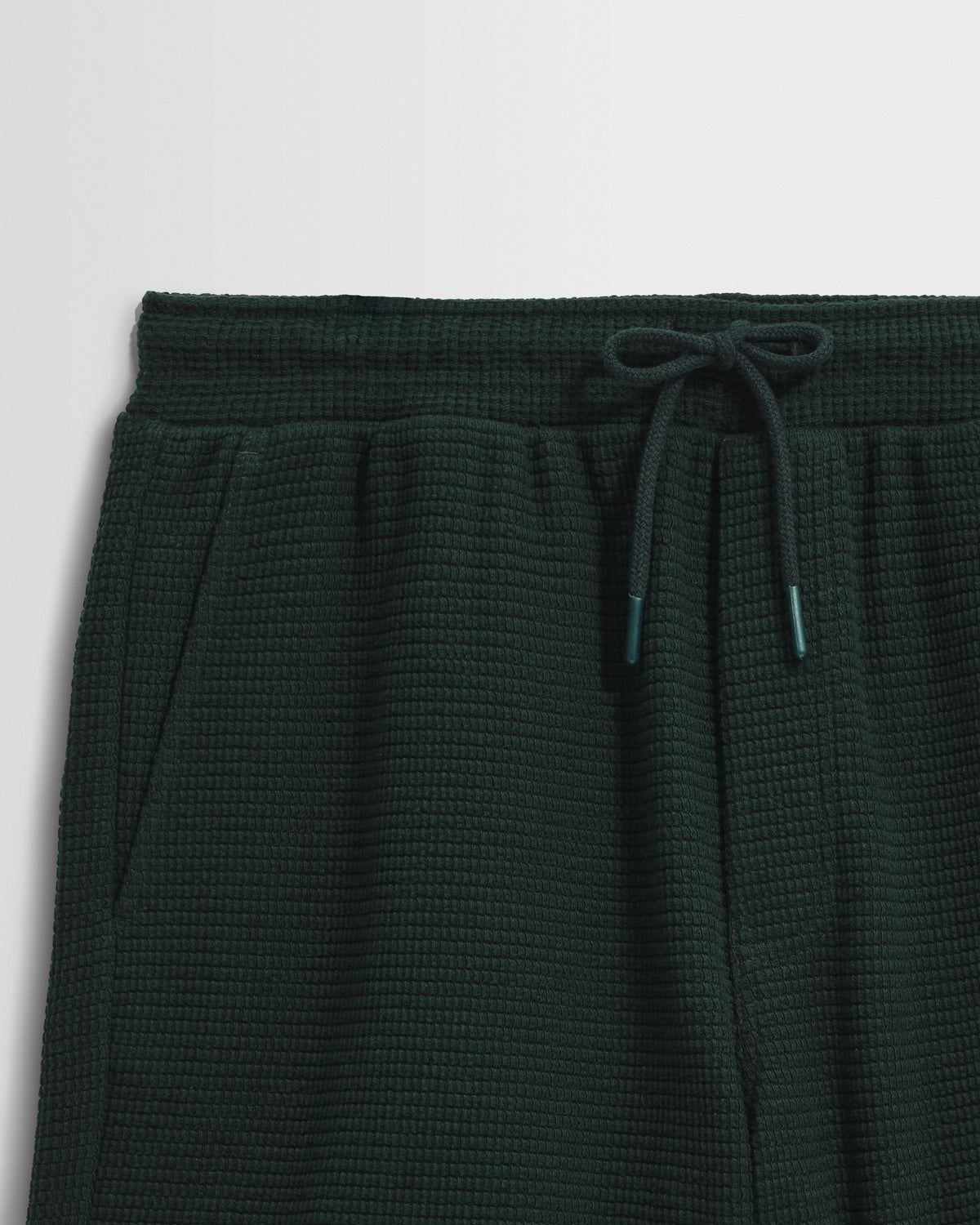 Sam - Bottle Green Textured Waffle Shorts