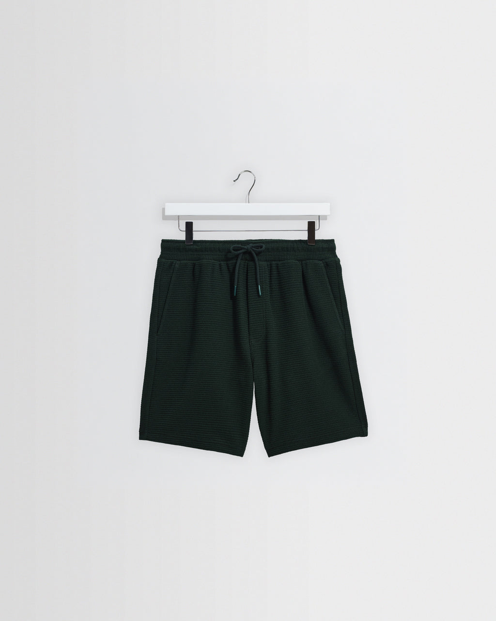 Sam - Bottle Green Textured Waffle Shorts