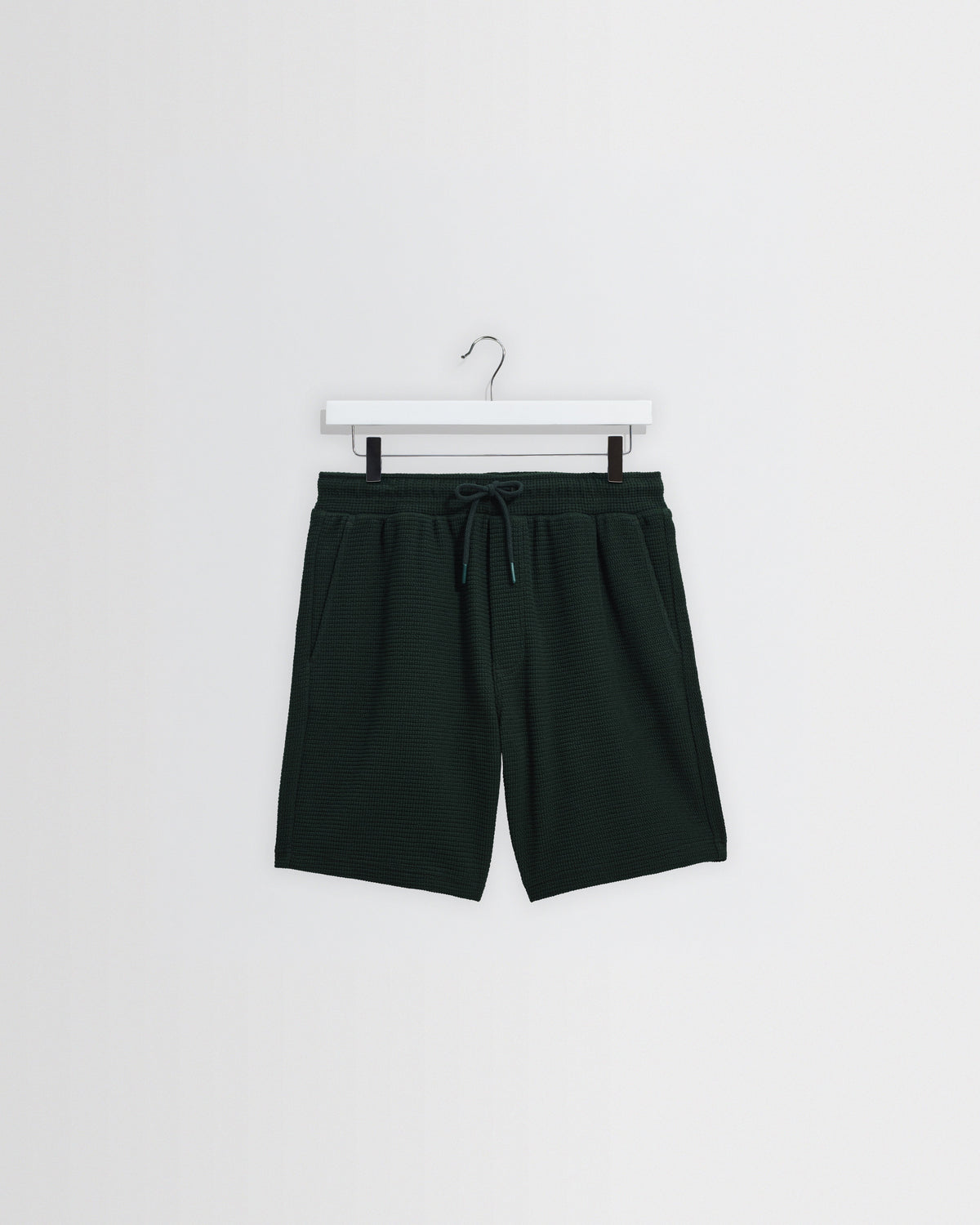 Sam - Bottle Green Textured Waffle Shorts