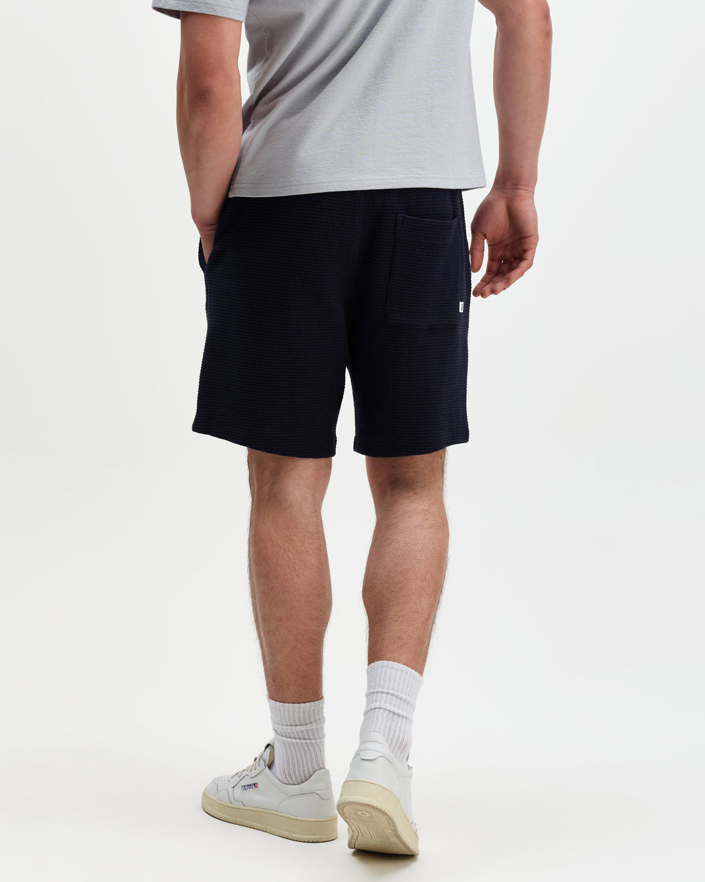 Sam - Navy Textured Waffle Shorts