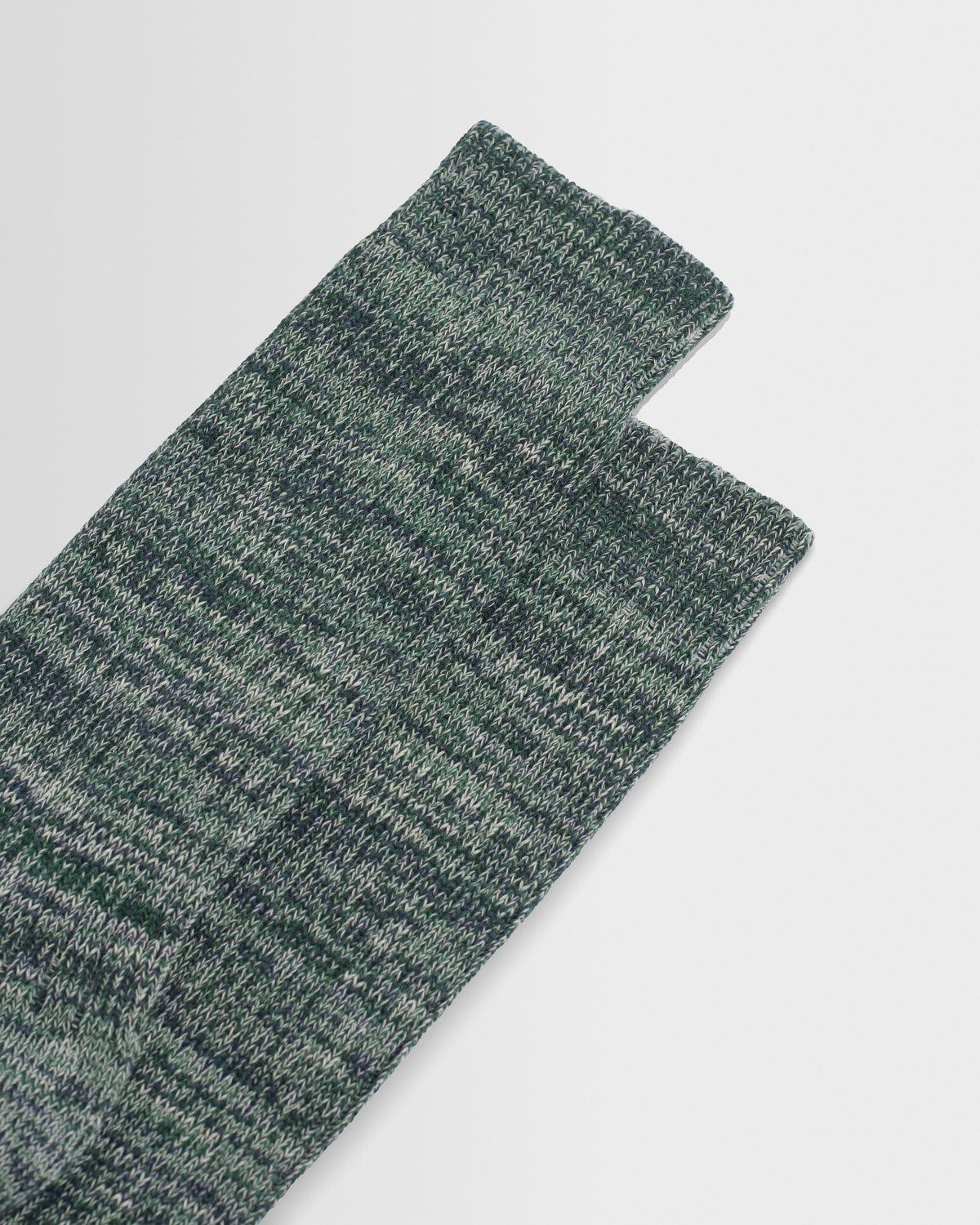 Sandwell - Ecru And Green Twisted Cotton Socks