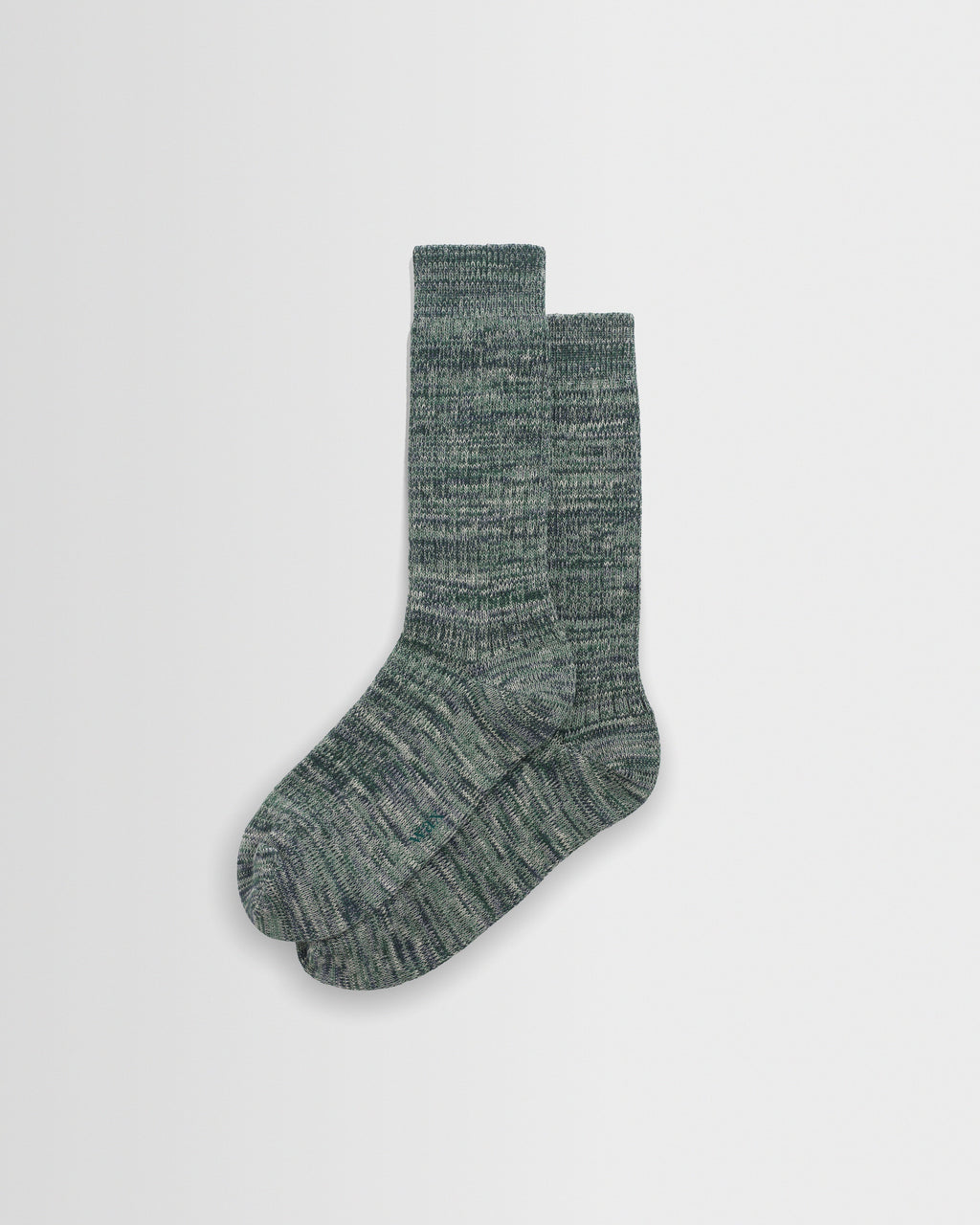 Sandwell - Ecru And Green Twisted Cotton Socks