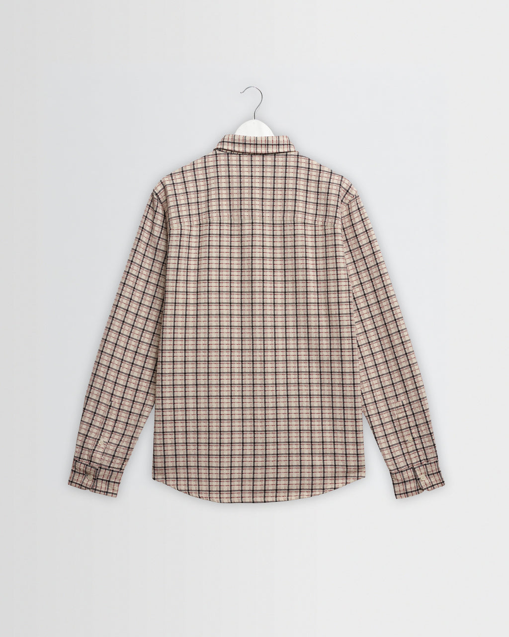 Shelly - Ecru And Red Check Dobby Cotton Shirt