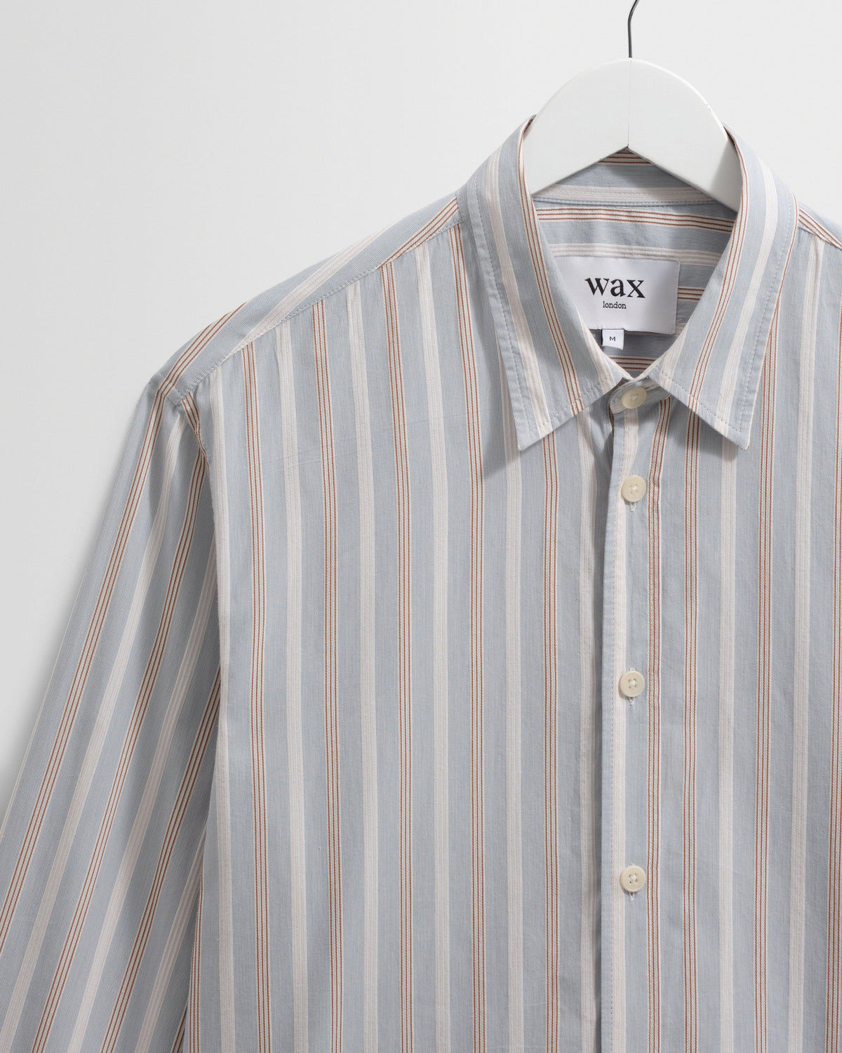 Shelly - Light Blue Dobby Stripe Cotton Shirt