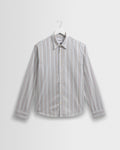 Shelly - Light Blue Dobby Stripe Cotton Shirt