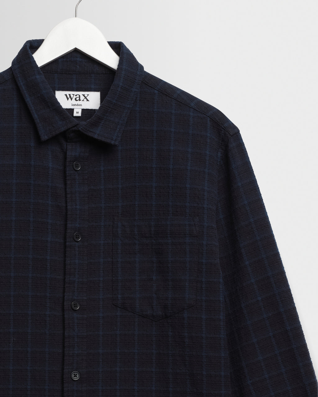 Shelly - Navy And Black Check Dobby Cotton Shirt