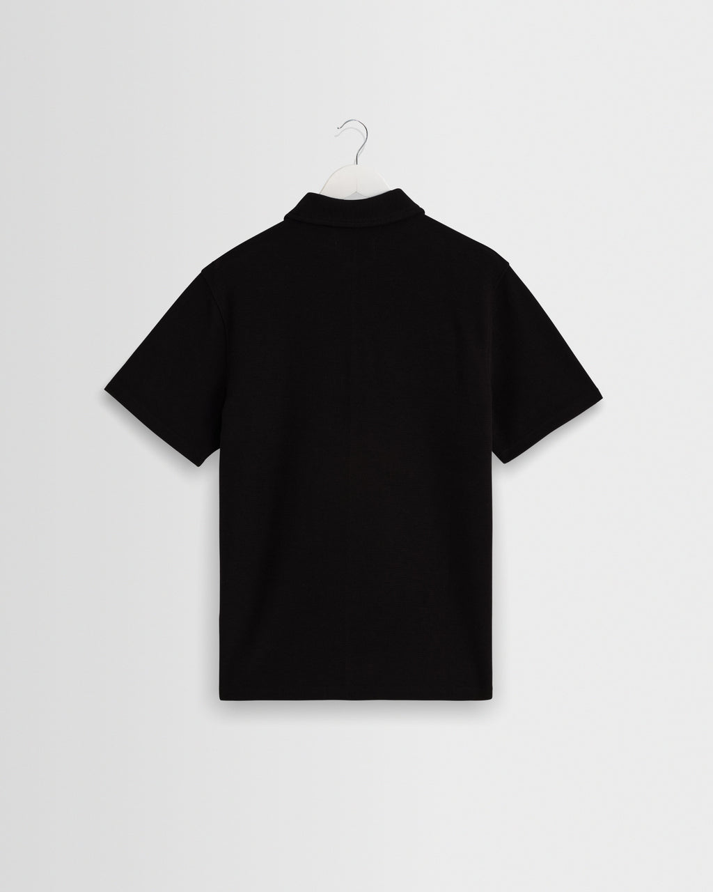 Shore - Black Textured Short-Sleeve Polo Shirt
