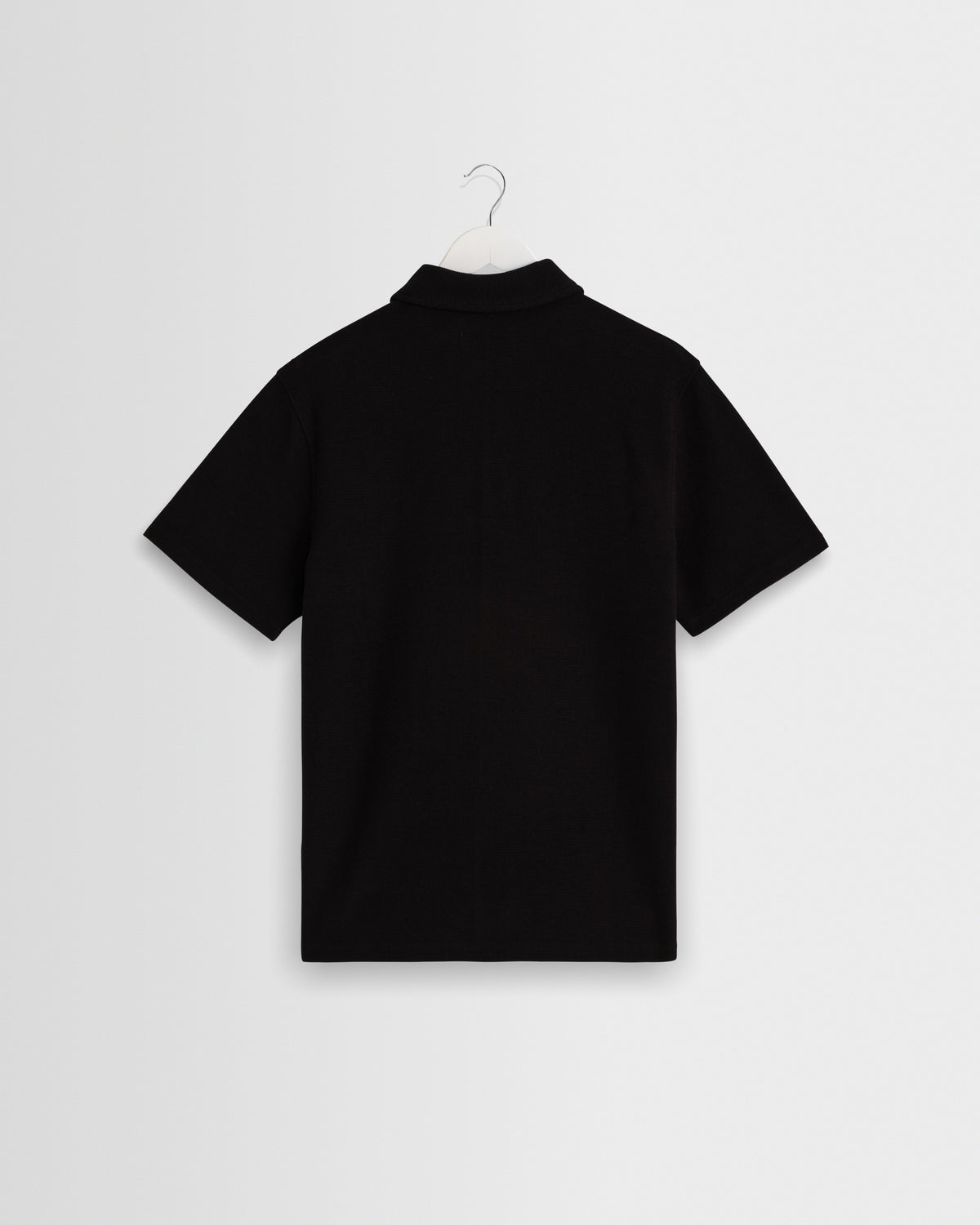 Shore - Black Textured Short-Sleeve Polo Shirt