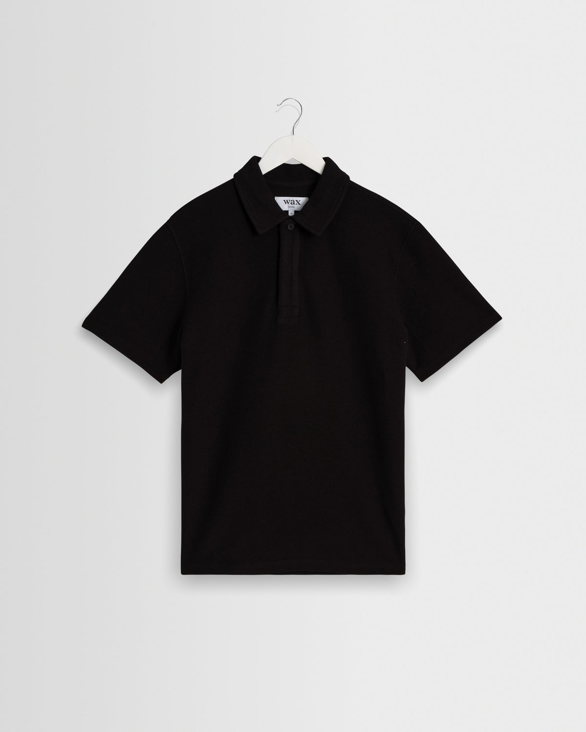 Shore - Black Textured Short-Sleeve Polo Shirt