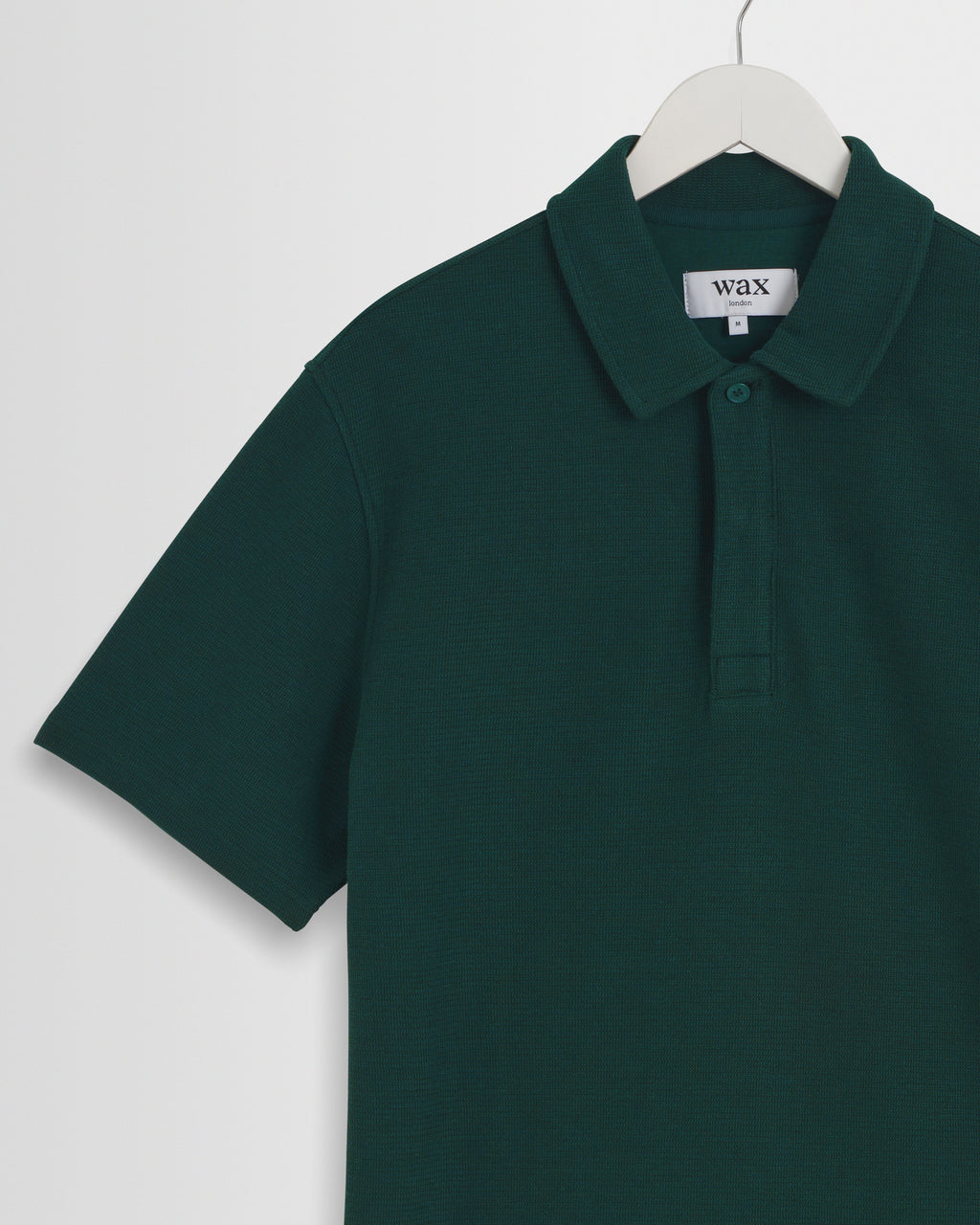 Shore - Bottle Green Textured Short-Sleeve Polo Shirt