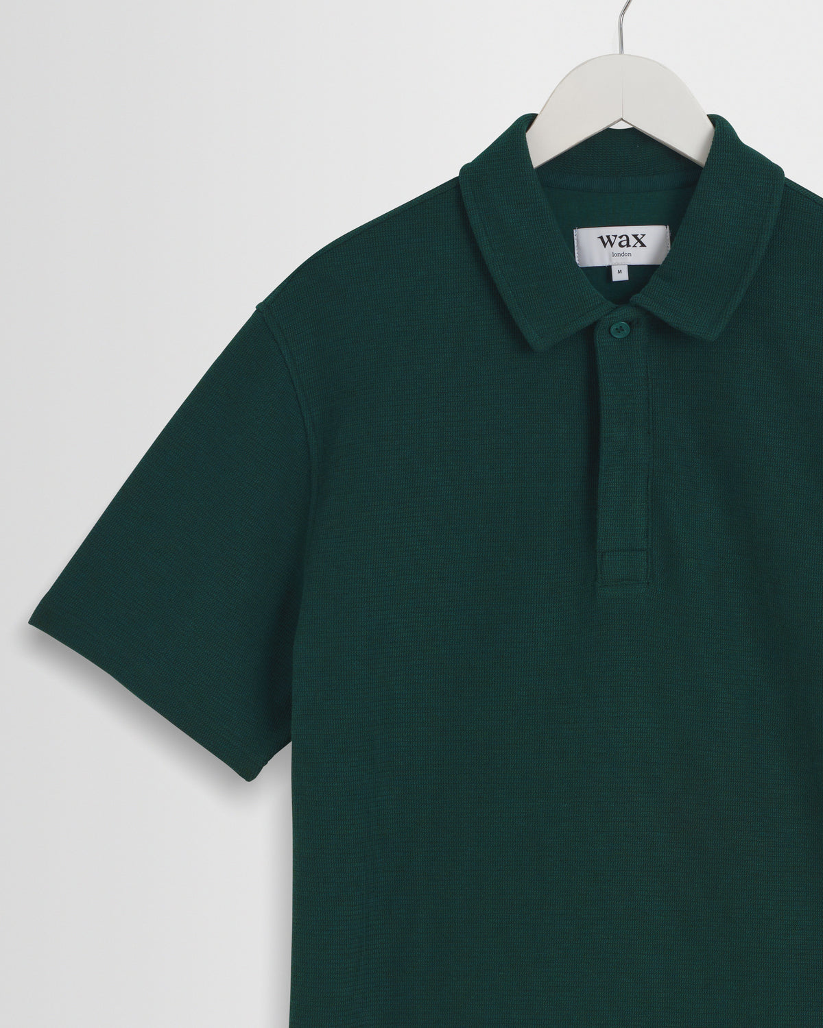 Shore - Bottle Green Textured Short-Sleeve Polo Shirt