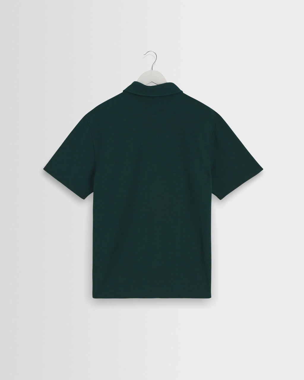 Shore - Bottle Green Textured Short-Sleeve Polo Shirt