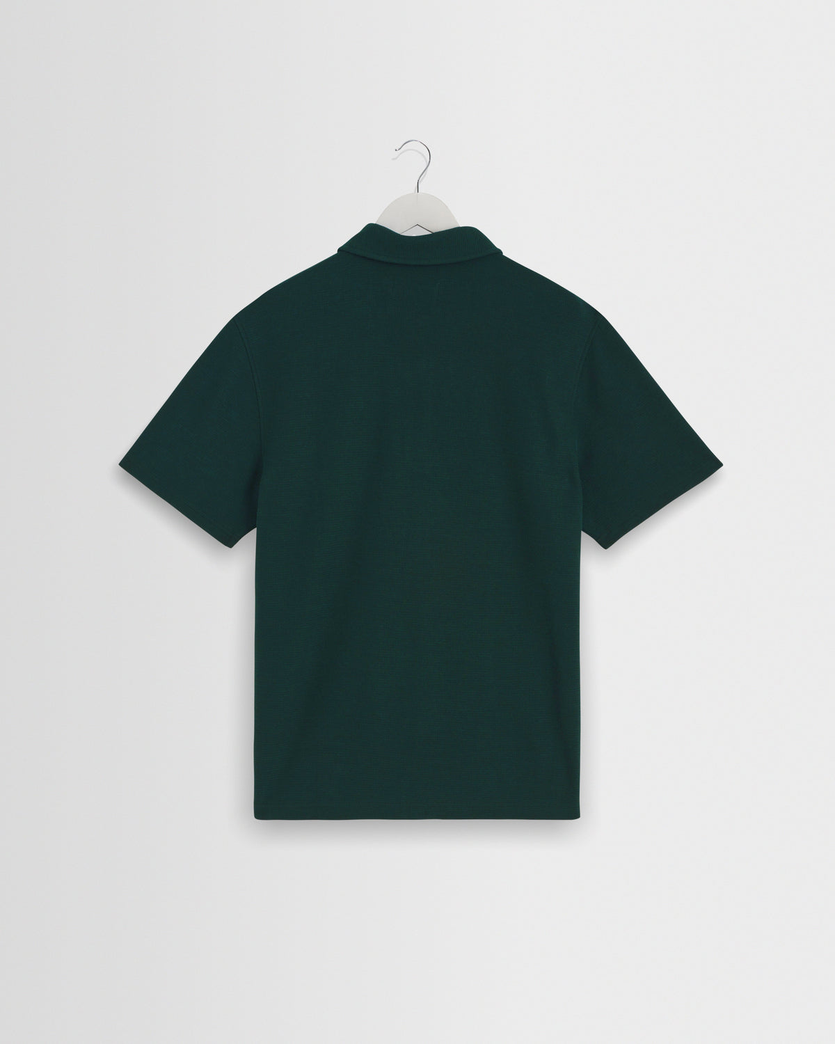 Shore - Bottle Green Textured Short-Sleeve Polo Shirt
