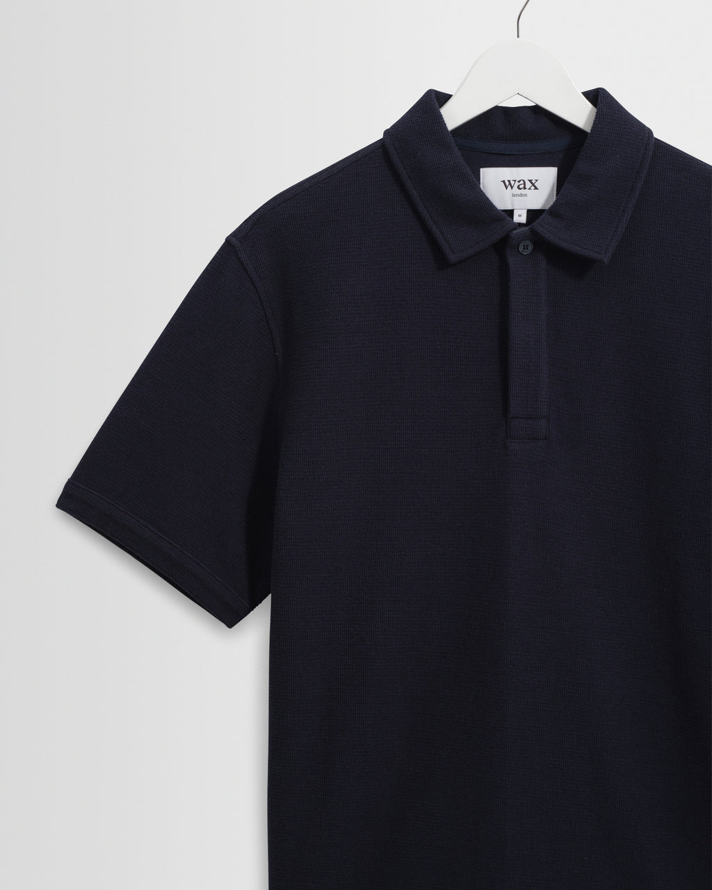 Shore - Navy Textured Organic Cotton Polo Shirt
