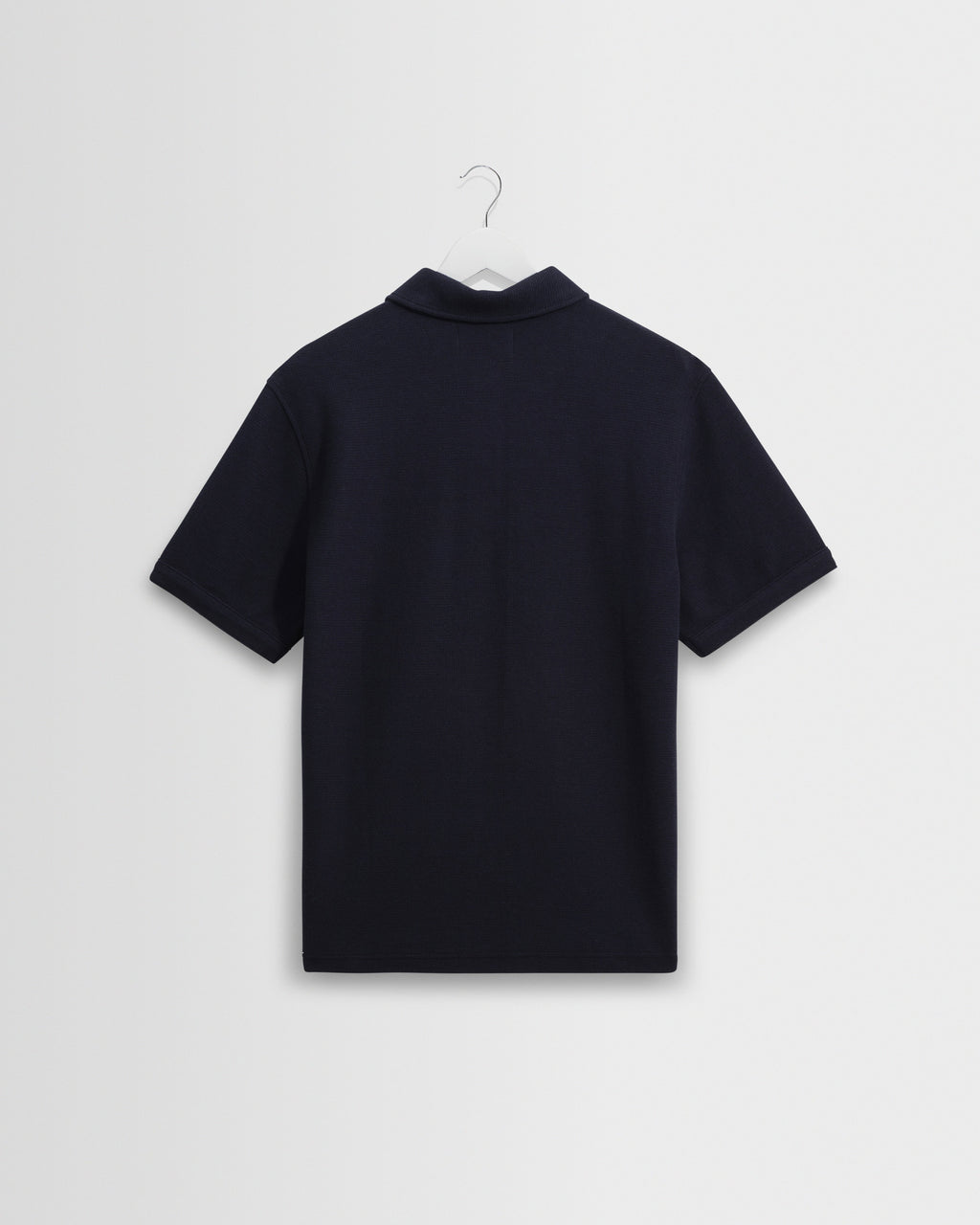 Shore - Navy Textured Organic Cotton Polo Shirt