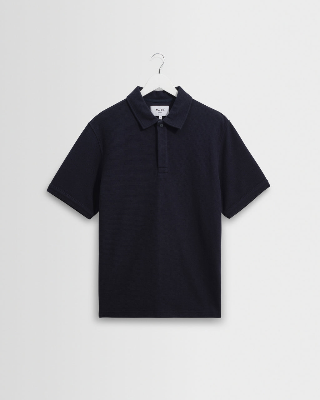 Shore - Navy Textured Organic Cotton Polo Shirt