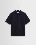 Shore - Navy Textured Organic Cotton Polo Shirt