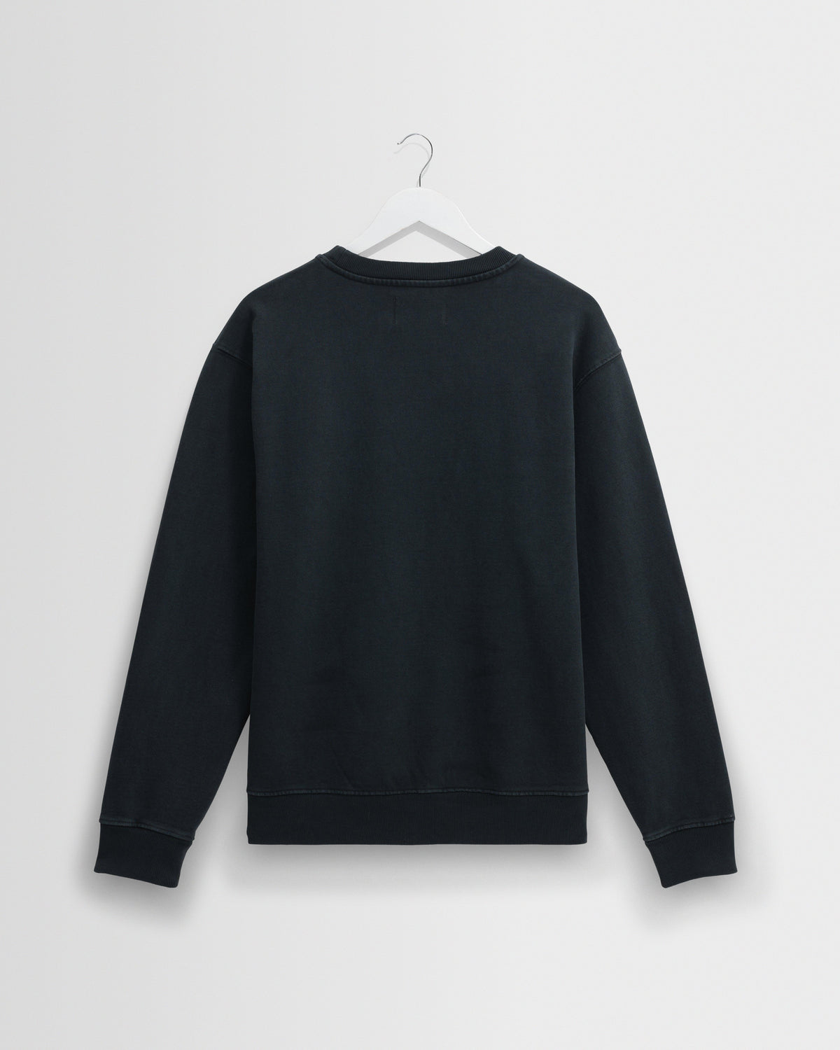 Sidney - Washed Black Brushed Organic Cotton Sweatshirt