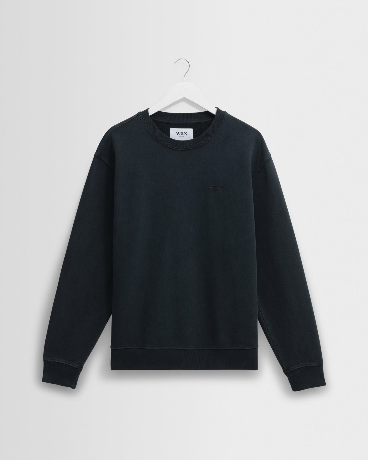Sidney - Washed Black Brushed Organic Cotton Sweatshirt